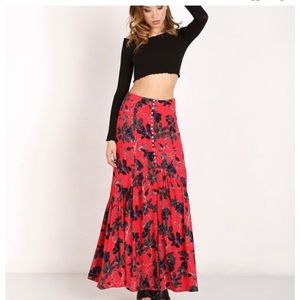 FREE PEOPLE smooth sailing floral maxi skirt